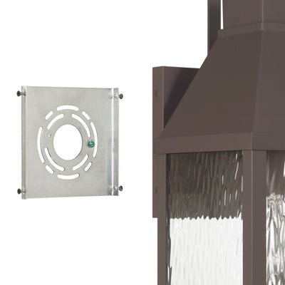 Glencrest 23-inch 1-light Dark Bronze Exterior Wall Sconce with Clear Water Glass