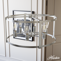 Astwood 26-inch 6-light Brushed Nickel Drum Chandelier with Clear Glass