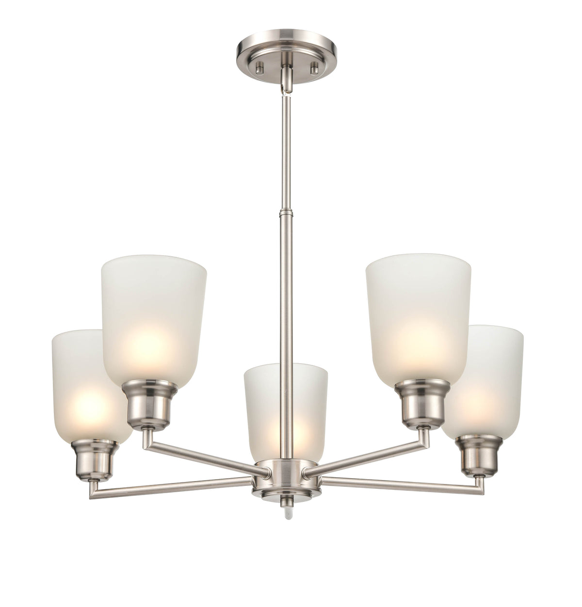 53.22'' Amberle Brushed Nickel 5 Light Chandelier
