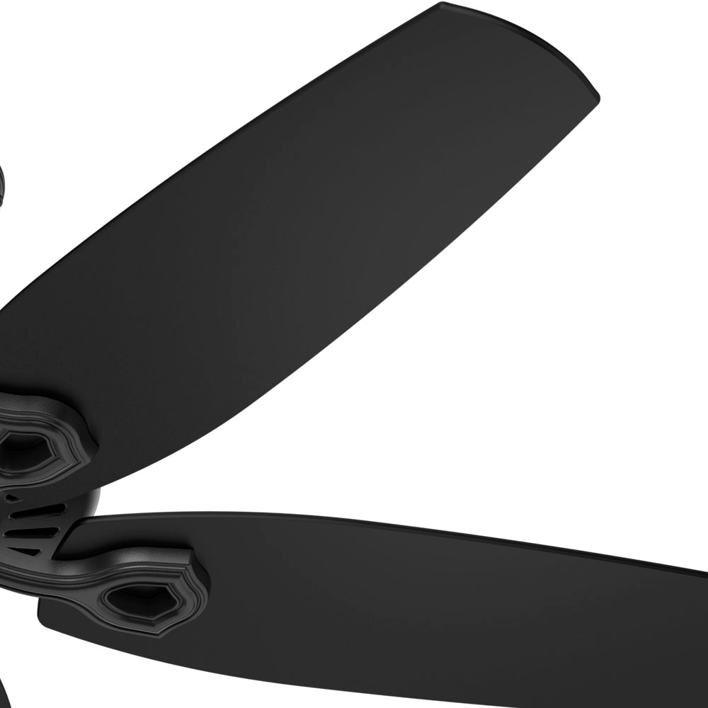 52 inch Builder Matte Black Damp Rated Ceiling Fan and Pull Chain