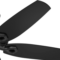 52 inch Builder Matte Black Damp Rated Ceiling Fan and Pull Chain