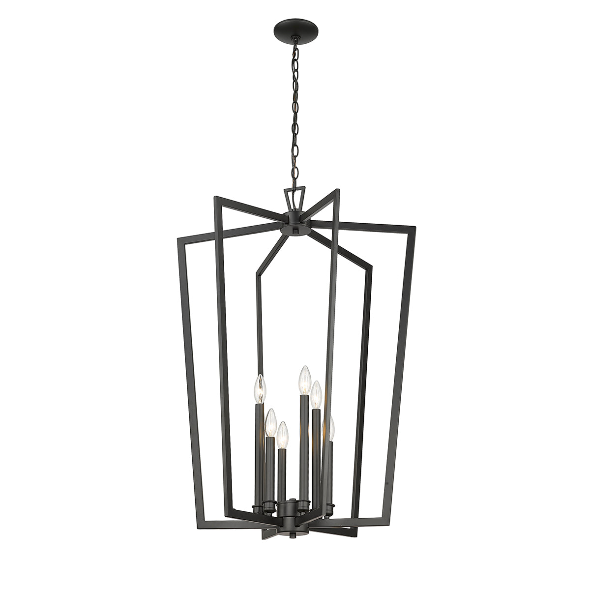 36'' Lizabeth Matte Black 6 Light Pendant