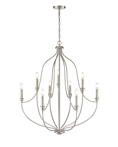 37.25'' Senoia Brushed Nickel 9 Light Chandelier