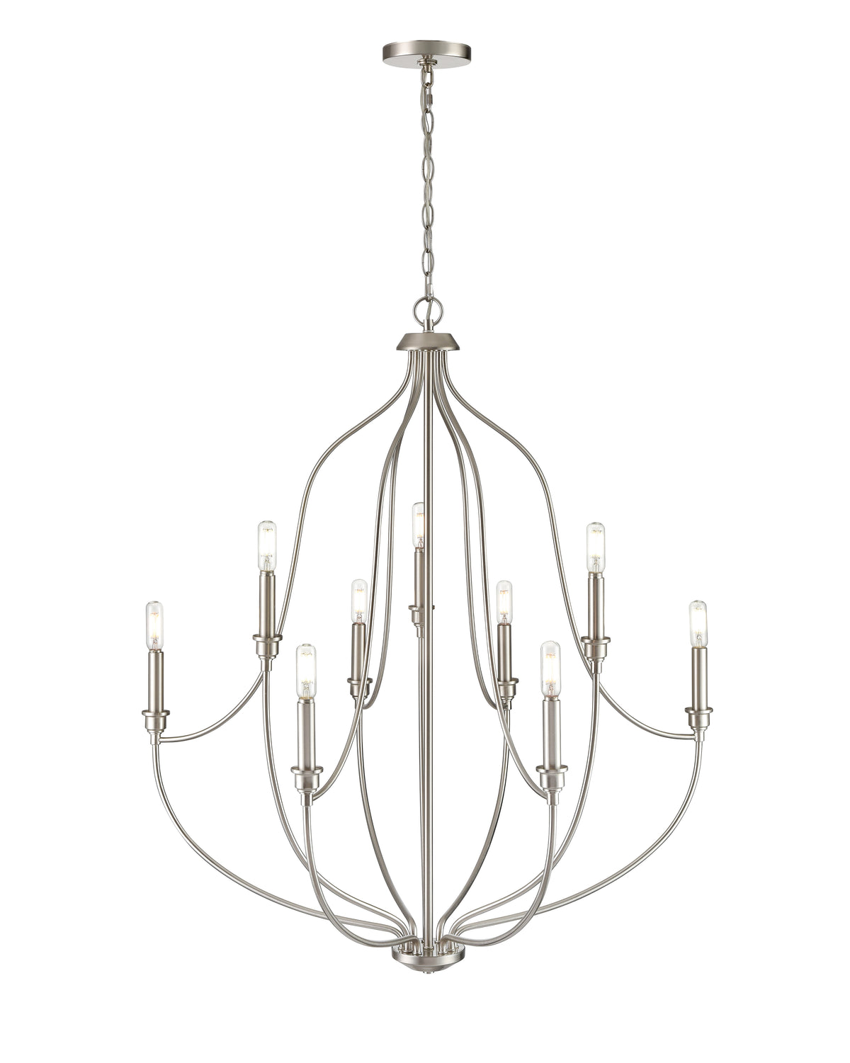 37.25'' Senoia Brushed Nickel 9 Light Chandelier