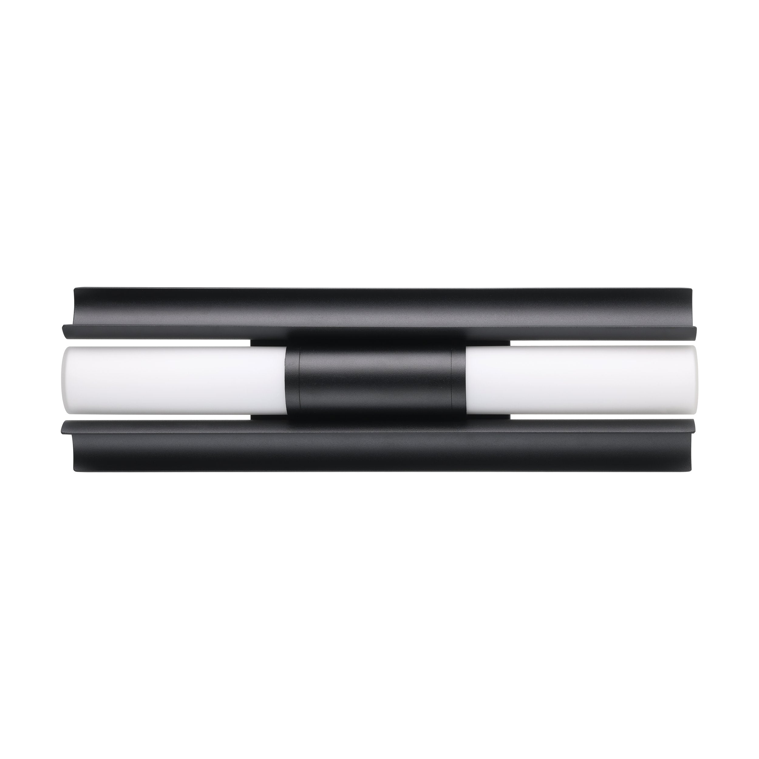 Colton 18-inch 2-light Textured Black 5CCT LED Vanity Light with Etched Opal Glass Shades