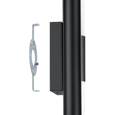 Colton 18-inch 2-light Textured Black 5CCT LED Vanity Light with Etched Opal Glass Shades