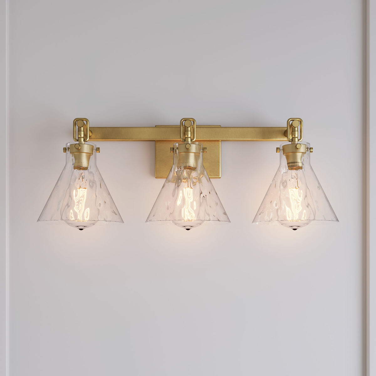 25.5'' Barlon Vintage Brass 3 Light Bath Vanity