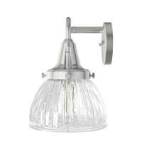 Cypress Grove 24.25-inch 3-light Brushed Nickel Vanity Light with Clear Holophane Glass