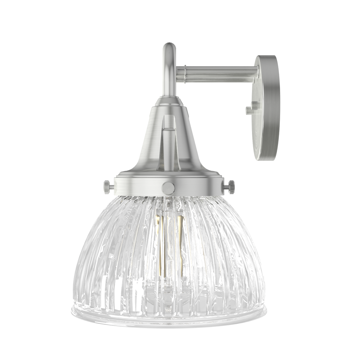 Cypress Grove 24.25-inch 3-light Brushed Nickel Vanity Light with Clear Holophane Glass