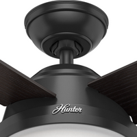 52 inch Dempsey Matte Black Damp Rated Ceiling Fan with LED Light Kit and Handheld Remote