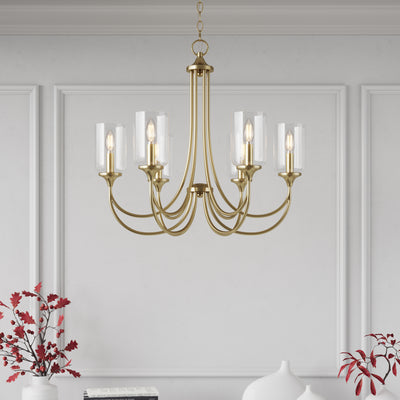 23'' Waddingham Vintage Brass 5 Light Chandelier
