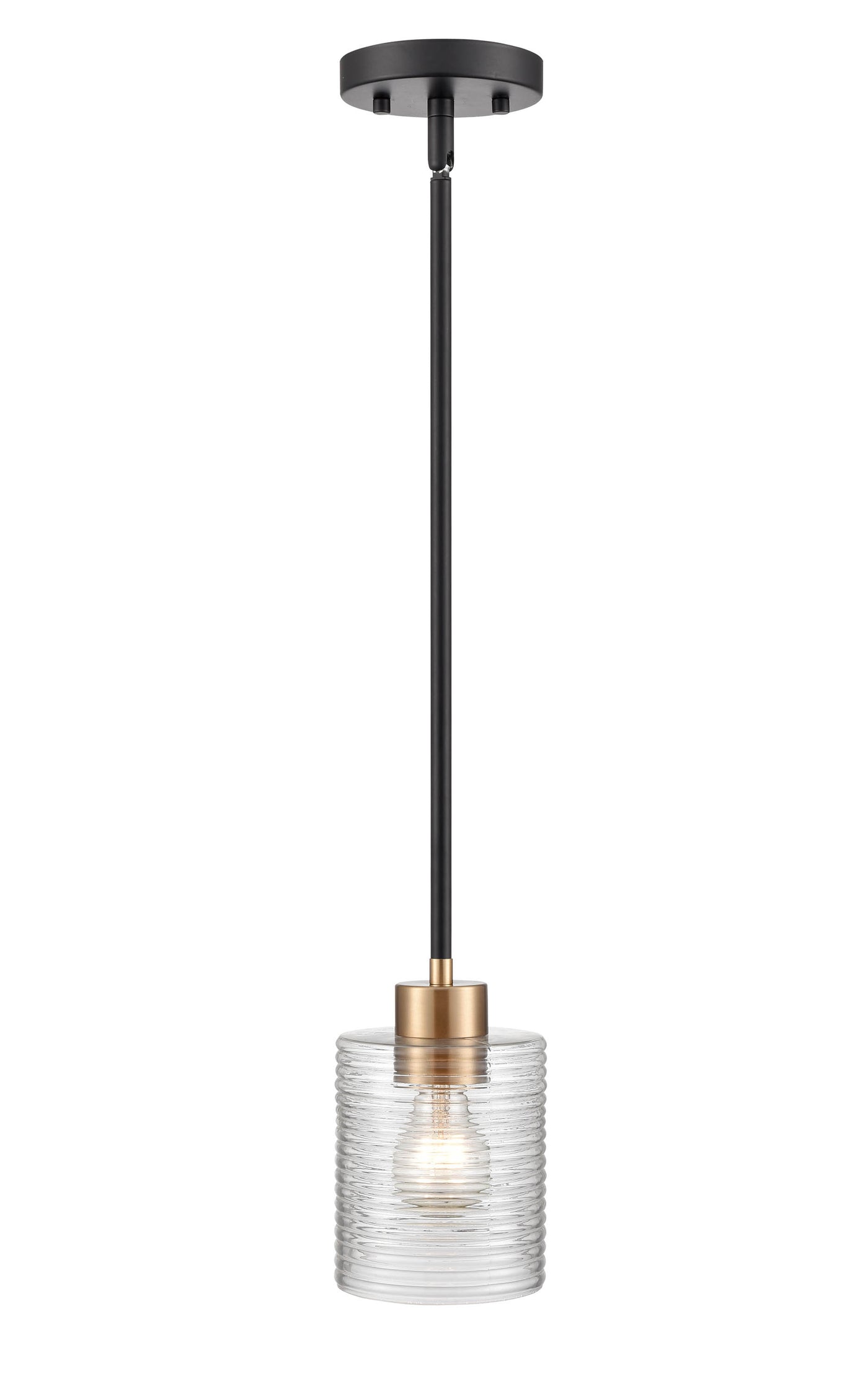 7.25'' Renitta Matte Black/Modern Gold 1 Light Mini Pendant