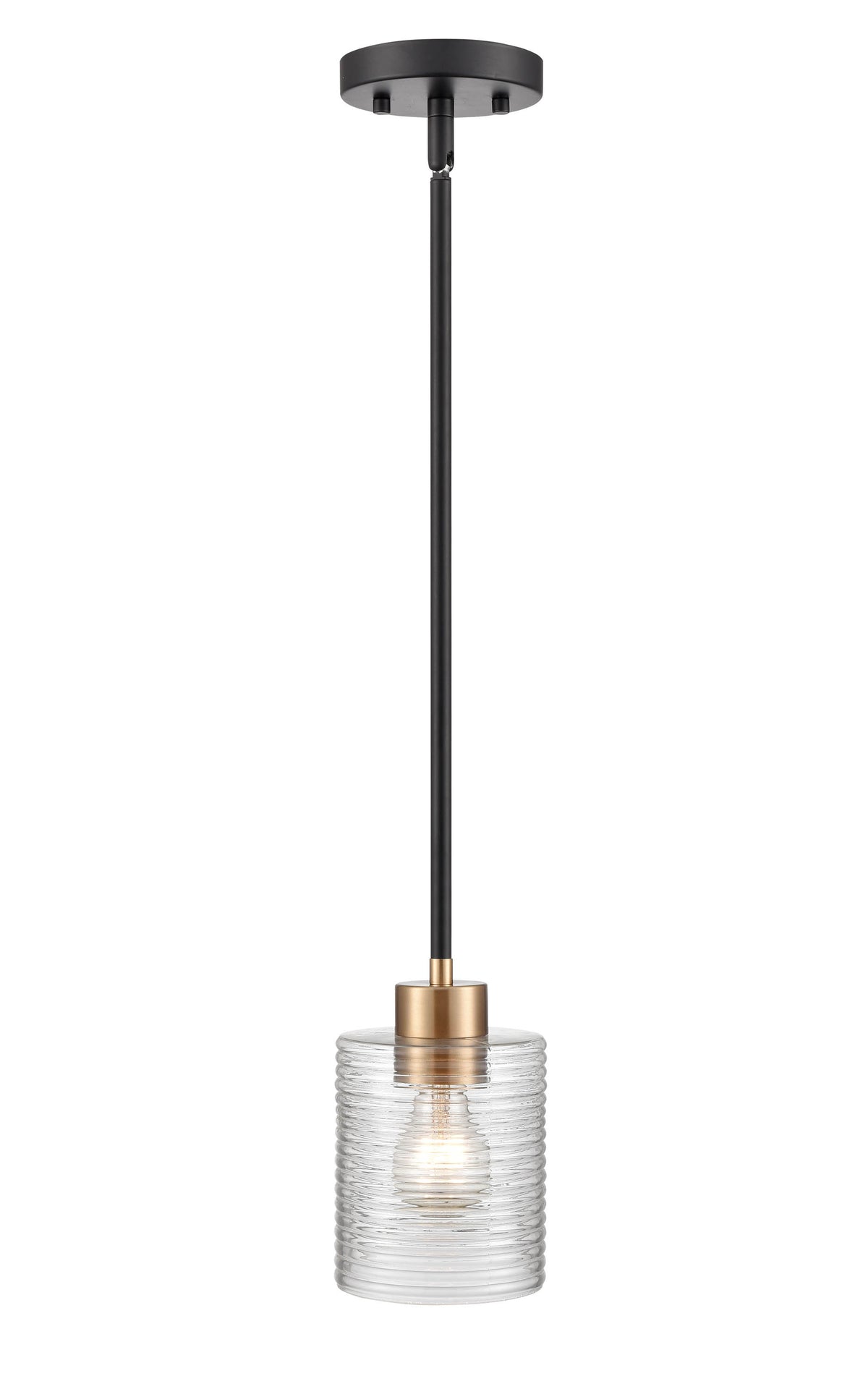 7.25'' Renitta Matte Black/Modern Gold 1 Light Mini Pendant