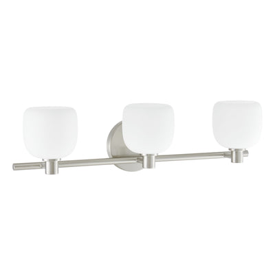 Valentina 24-inch 3-light Brushed Nickel Vanity Light with Etched Opal Glass Shades