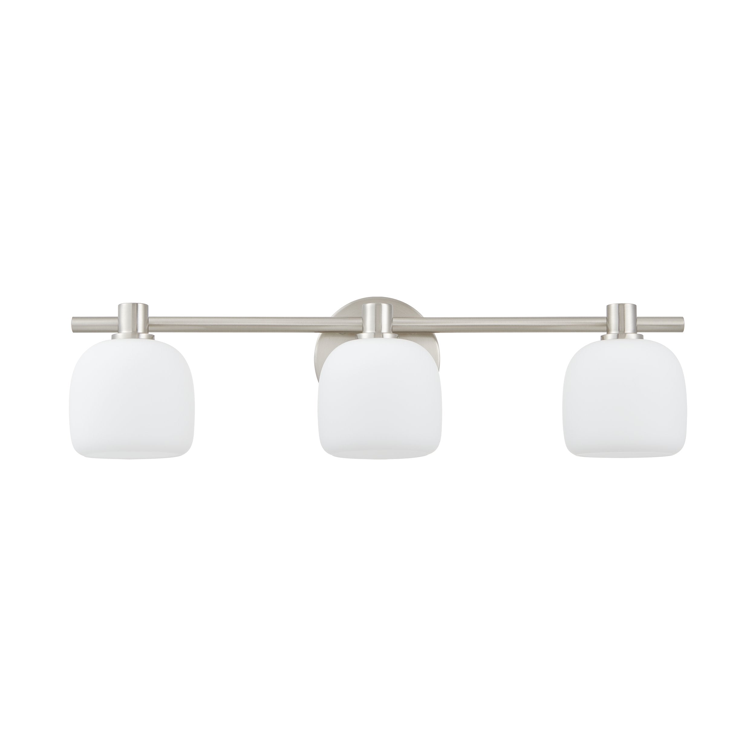 Valentina 24-inch 3-light Brushed Nickel Vanity Light with Etched Opal Glass Shades