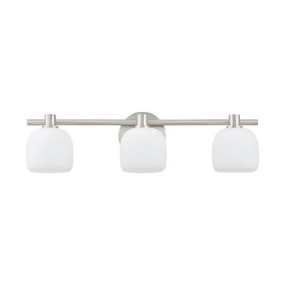 Valentina 24-inch 3-light Brushed Nickel Vanity Light with Etched Opal Glass Shades