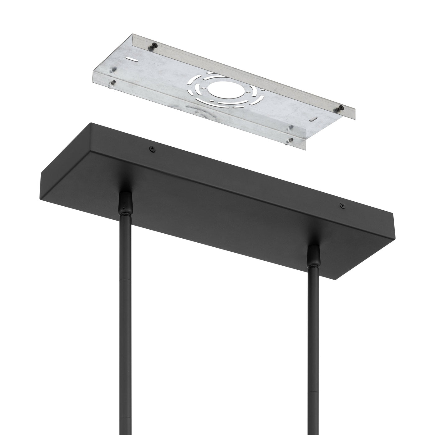 Courtney 48-inch Textured Black 5CCT LED Linear Chandelier with Clear Water Glass