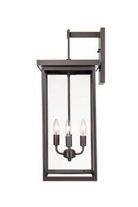 27-inch Barkeley Powder Coated Bronze 4-Light Outdoor Wall Sconce with Clear Glass