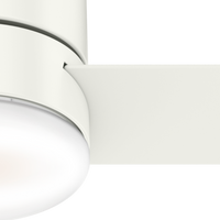 44 inch Minimus Fresh White Low Profile Ceiling Fan with LED Light Kit and Handheld Remote