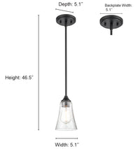 6.75'' Natalie Matte Black 1 Light Pendant