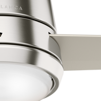 Casablanca 44 inch Commodus Brushed Nickel Low Profile Ceiling Fan with LED Light Kit and Wall Control
