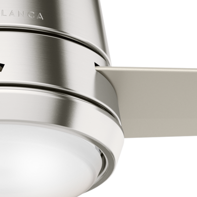 Casablanca 44 inch Commodus Brushed Nickel Low Profile Ceiling Fan with LED Light Kit and Wall Control