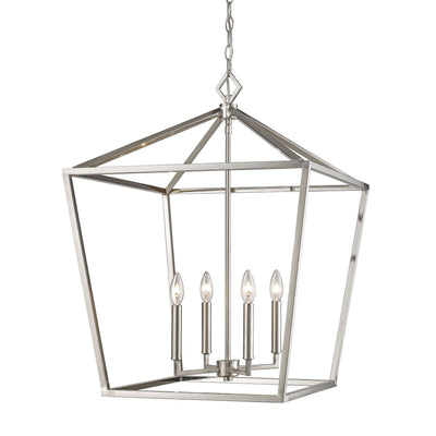 30'' Corona Satin Nickel 4 Light Pendant