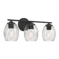 22.25'' Miravelle Matte Black 3 Light Bath Vanity