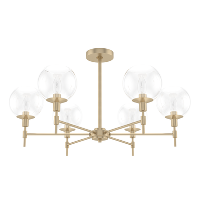 Xidane 32-inch 6-light Alturas Gold Chandelier with Clear Glass