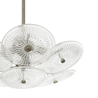 Avril 18-inch 4-light Forged Bronze Convertible Pendant with Clear Starburst Glass Shade