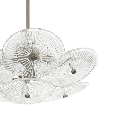 Avril 18-inch 4-light Forged Bronze Convertible Pendant with Clear Starburst Glass Shade