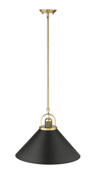 18.1'' Artistan Vintage Brass/Matte Black 1 Light Pendant