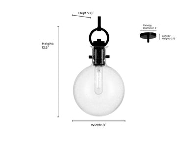 13.5'' Glanora Matte Black 1 Light Mini Pendant