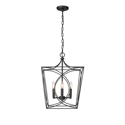 21.9'' Tracy Matte Black 4 Light Pendant