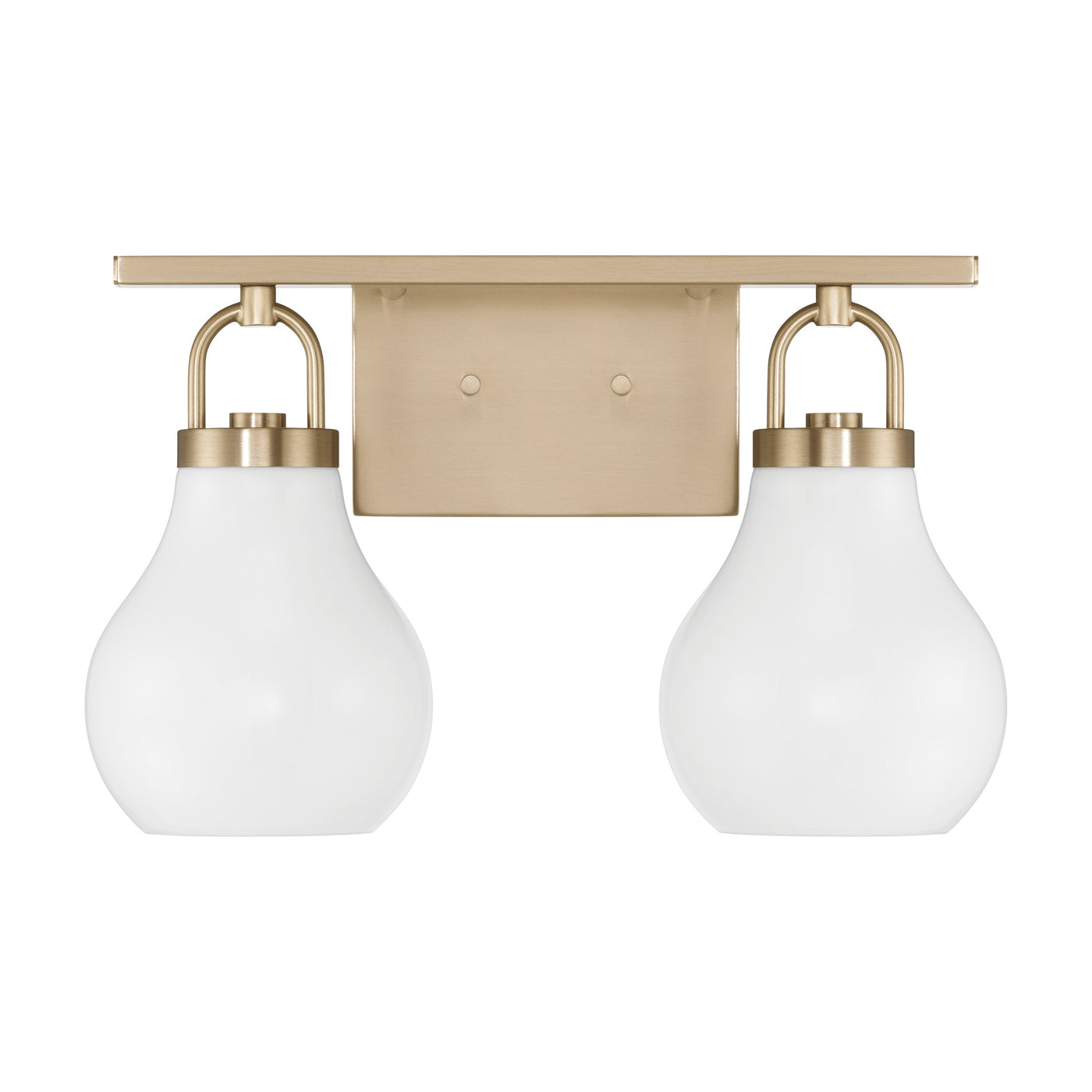 Mansfield 16-inch 2-light Champagne Gold Vanity Light with Opal Glass Shades