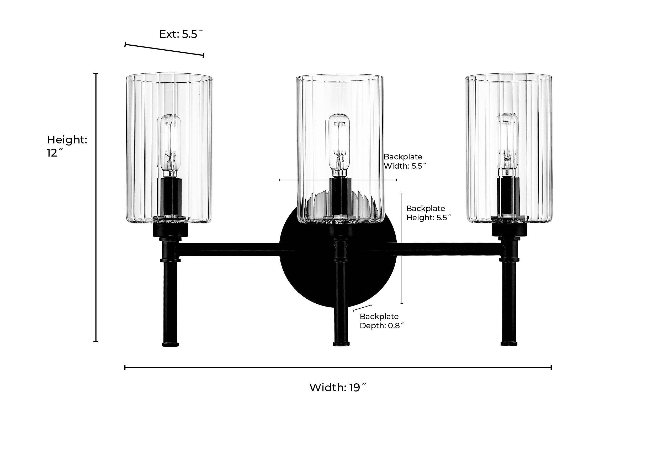 19'' Chastine Polished Nickel 3 Light Bath Vanity