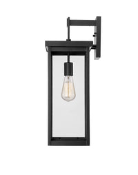 22-inch Barkeley Powder Coated Black 1-Light Outdoor Wall Sconce with Clear Glass