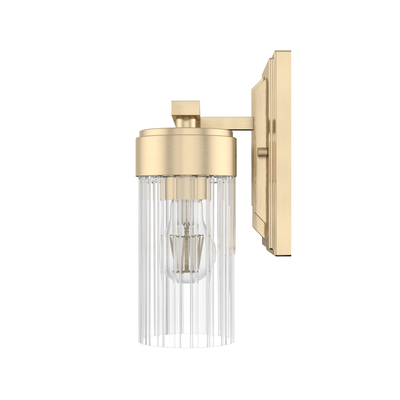 Gatz 10.5-inch 2-light Alturas Gold Vanity Light with Clear Fluted Glass