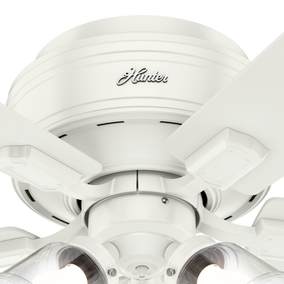 42 inch Crestfield Fresh White Low Profile Ceiling Fan with LED Light Kit and Pull Chain