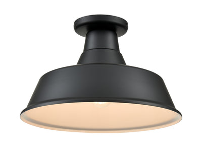 8.85'' R Series Satin Black 1 Light Semi-Flush Mount