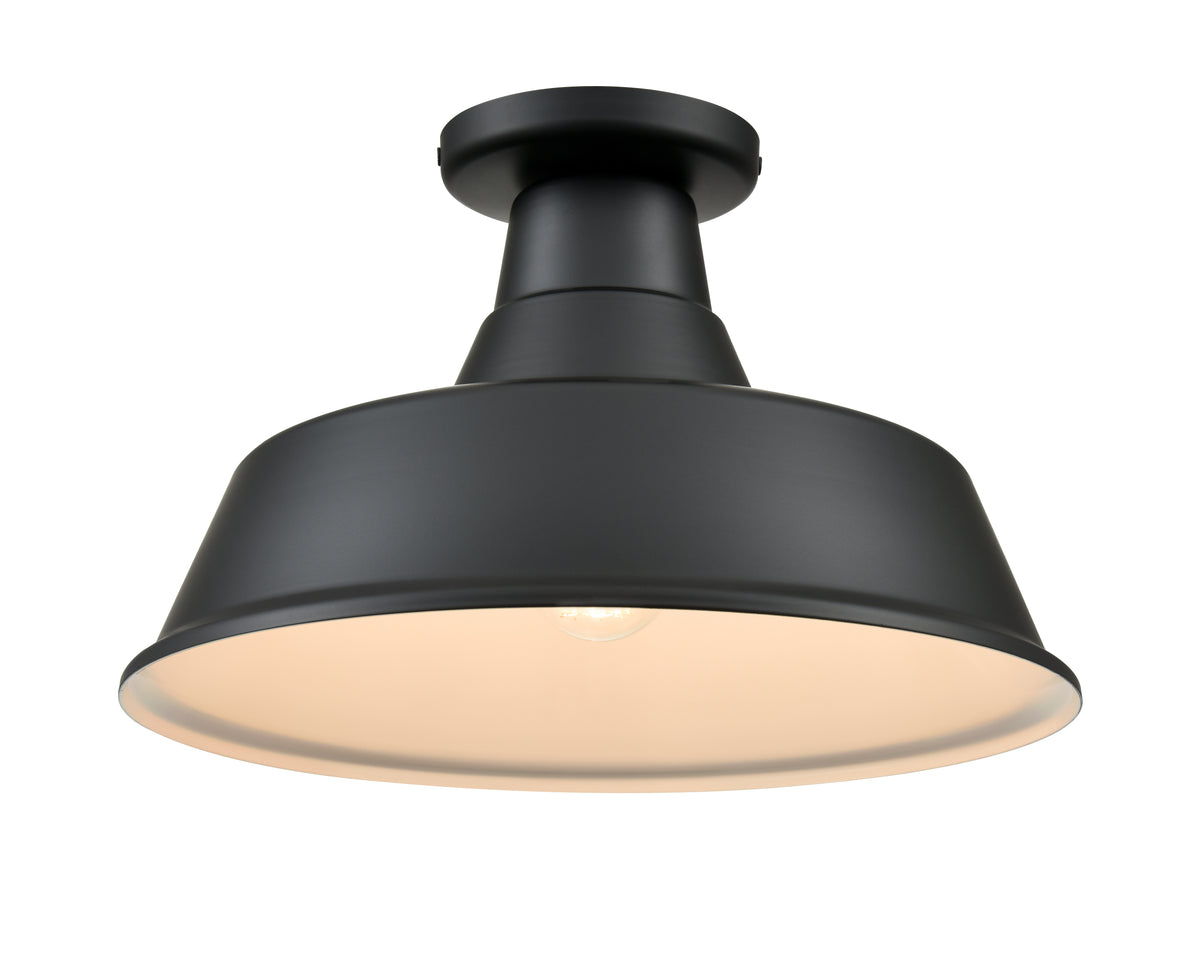 8.85'' R Series Satin Black 1 Light Semi-Flush Mount