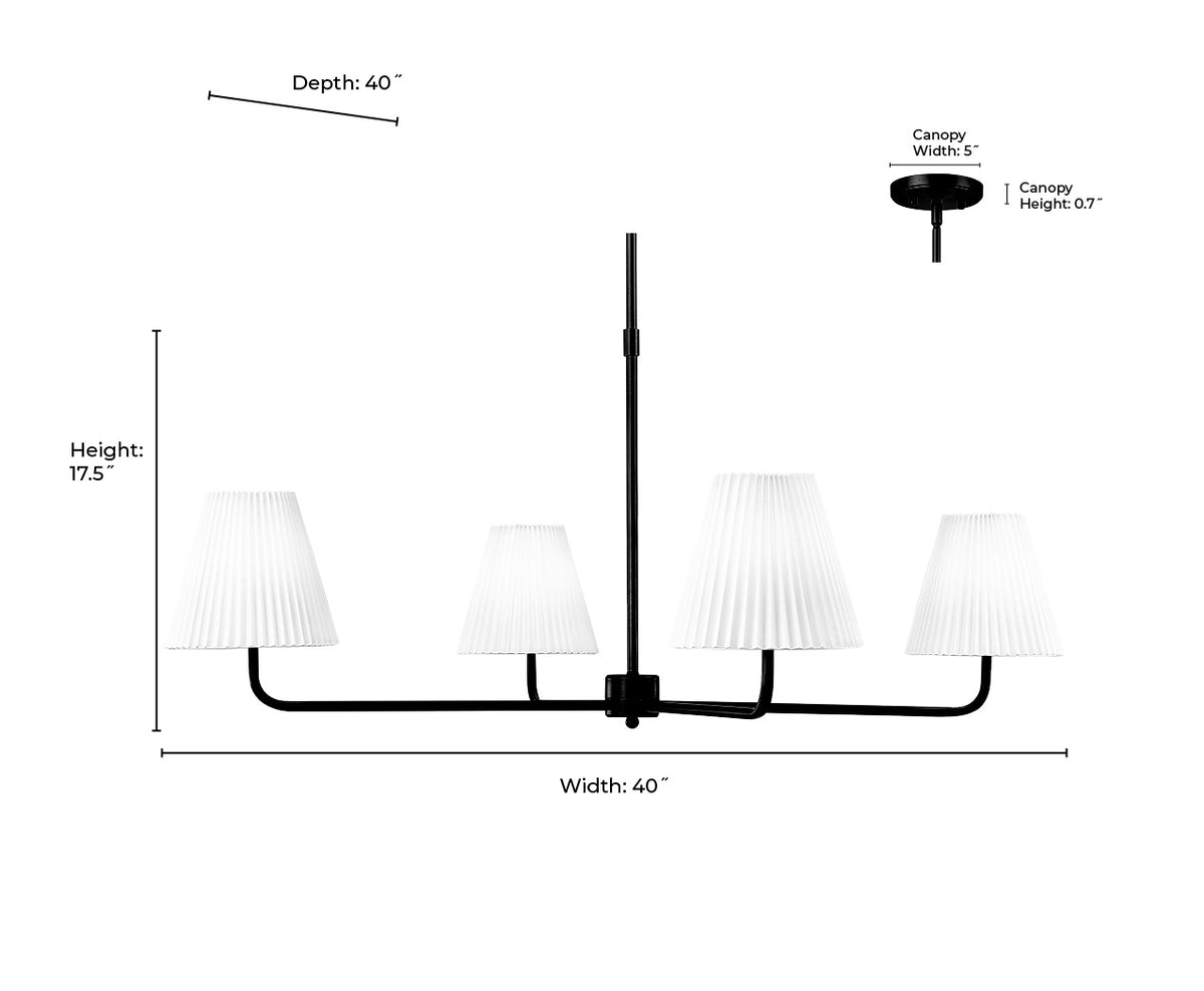 17.5'' Ami Vintage Brass 4 Light Chandelier