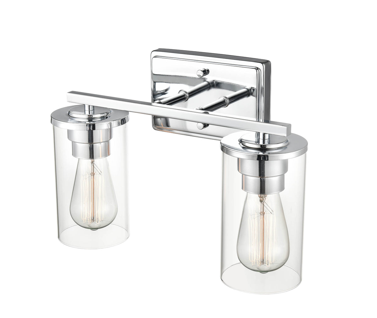 14-inch Verlana Chrome 2-Light Clear Glass Bathroom Vanity Light