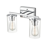 14-inch Verlana Chrome 2-Light Clear Glass Bathroom Vanity Light