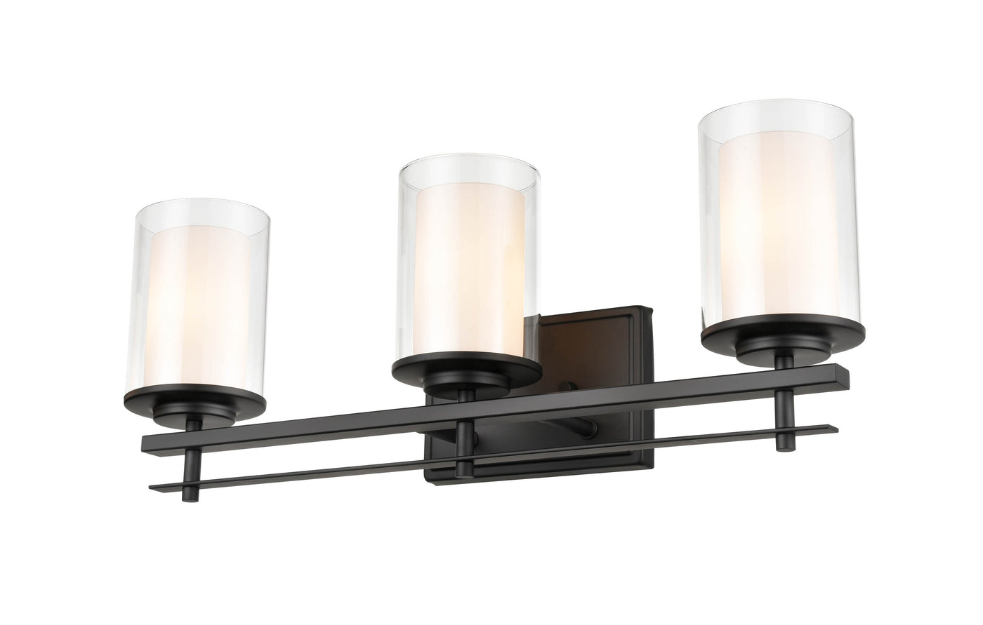 23'' Huderson Matte Black 3 Light Bath Vanity