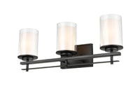 23'' Huderson Matte Black 3 Light Bath Vanity