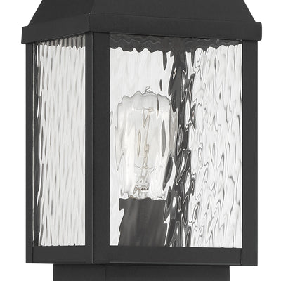 Glencrest 20-inch 1-light Textured Black Exterior Post Light with Clear Water Glass