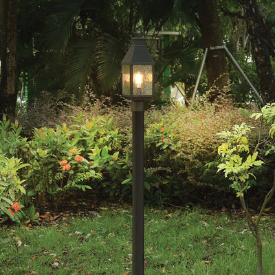 Glencrest 20-inch 1-light Textured Black Exterior Post Light with Clear Water Glass
