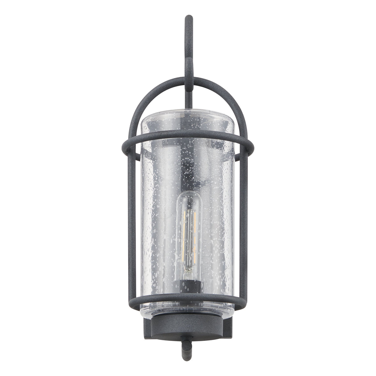 Taplow 16-inch 1-light Weathered Zinc Exterior Wall Sconce with Clear Seeded Glass Shade