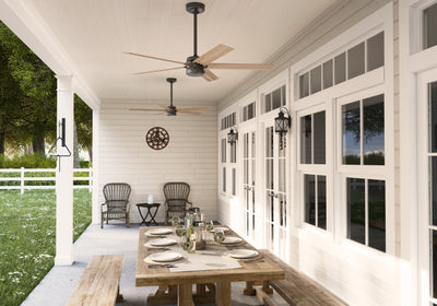 52 inch Burton Noble Bronze Damp Rated Ceiling Fan and Wall Control